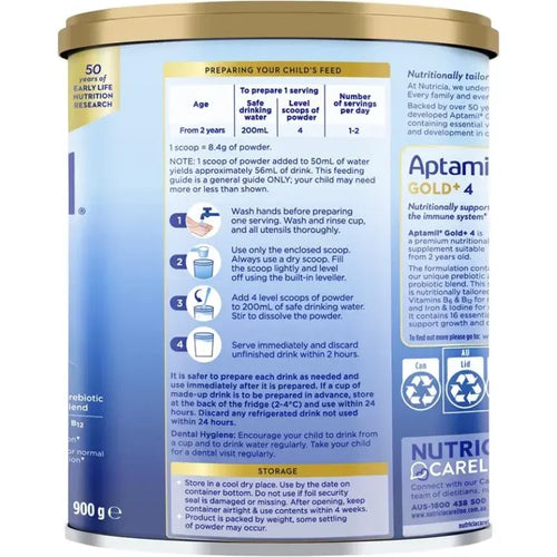 Aptamil Gold+ 4 Junior Nutritional Supplement Milk Drink From 2 Years 900g Australian toddler milk powder