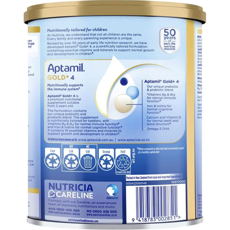 Aptamil Gold+ 4 Junior Nutritional Supplement Milk Drink From 2 Years 900g Australian toddler milk powder