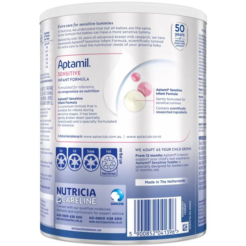Aptamil Prosyneo Sensitive Infant Formula 0–12 Months 900g Australian infant formula milk powder