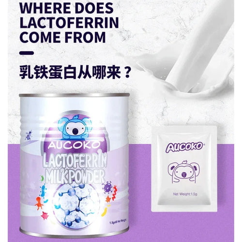 Aucoko Lactoferrin Milk Powder 1.5g x 60 Sachets Purple dietary supplement