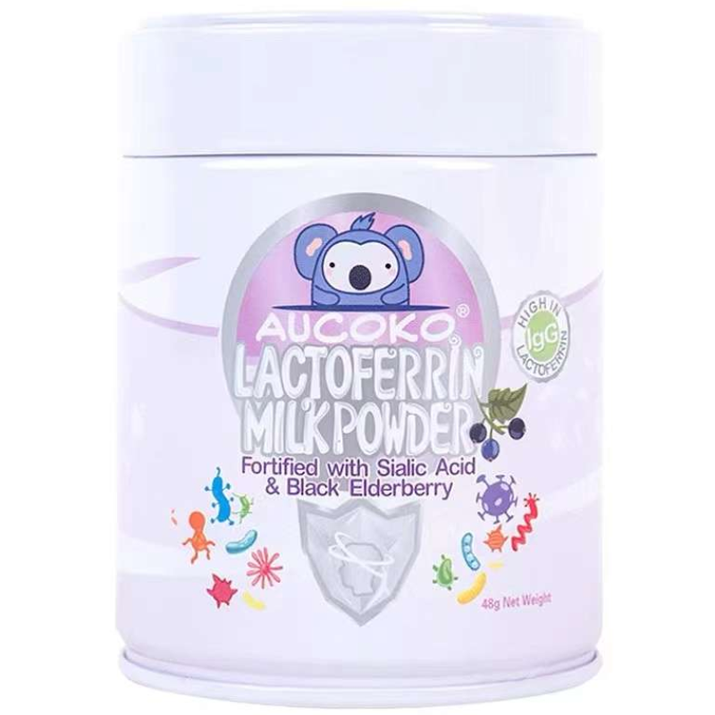 Aucoko Lactoferrin Fortified with Sialic Acid and Black Elderberry 48g dietary supplement powder