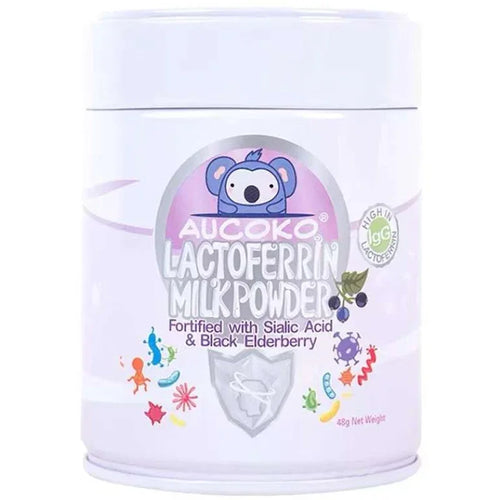 Aucoko Lactoferrin Fortified with Sialic Acid and Black Elderberry 48g dietary supplement powder