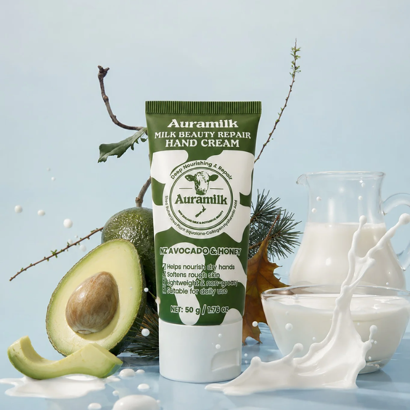 Auramilk Avocado & Honey Milk Beauty Repair Hand Cream 50g with NZ Avocado and Honey
