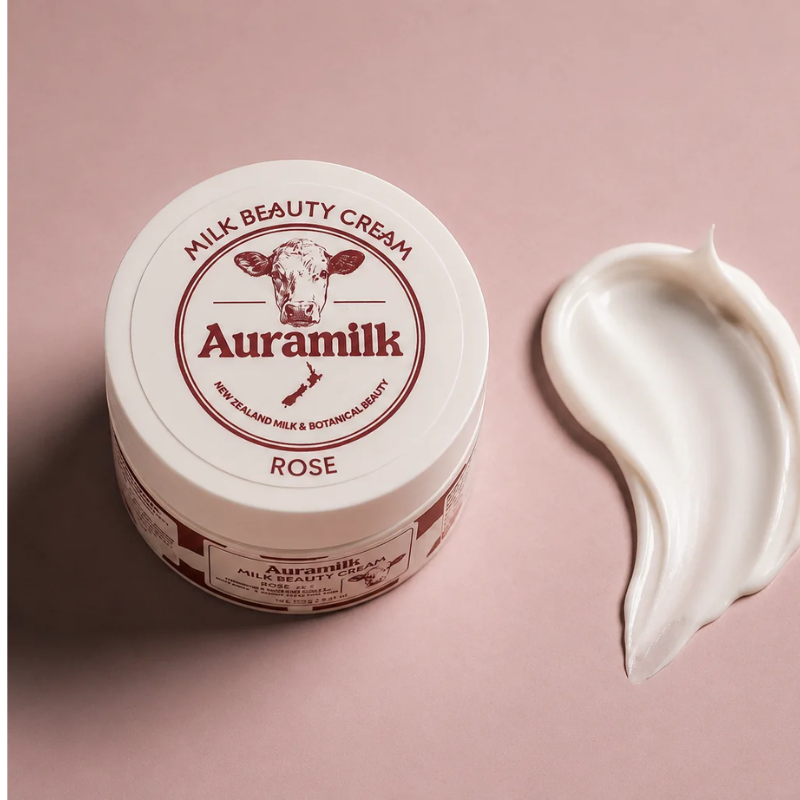 Auramilk Rose Milk Beauty Cream 100g with Rose Extract and Milk