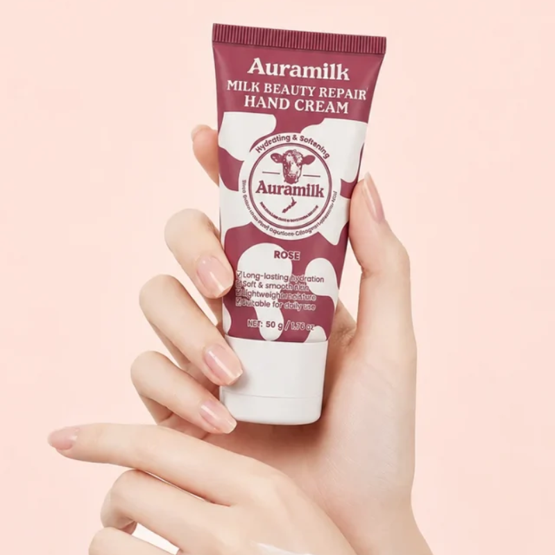 Auramilk Rose Milk Beauty Repair Hand Cream 50g with Rose Extract and Milk