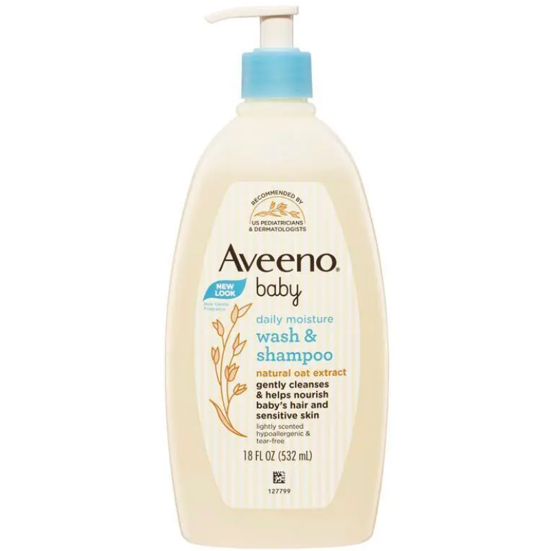 Aveeno Baby Wash and Shampoo 532mL gentle 2 in 1 baby wash and shampoo