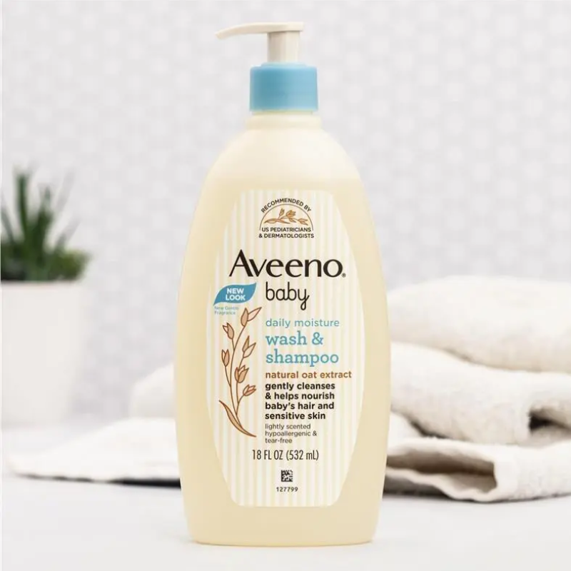 Aveeno Baby Wash and Shampoo 532mL gentle 2 in 1 baby wash and shampoo