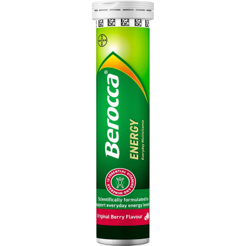 Bayer Berocca Berry New Formula 45 Effervescent Tablets multivitamin supplement with berry flavour