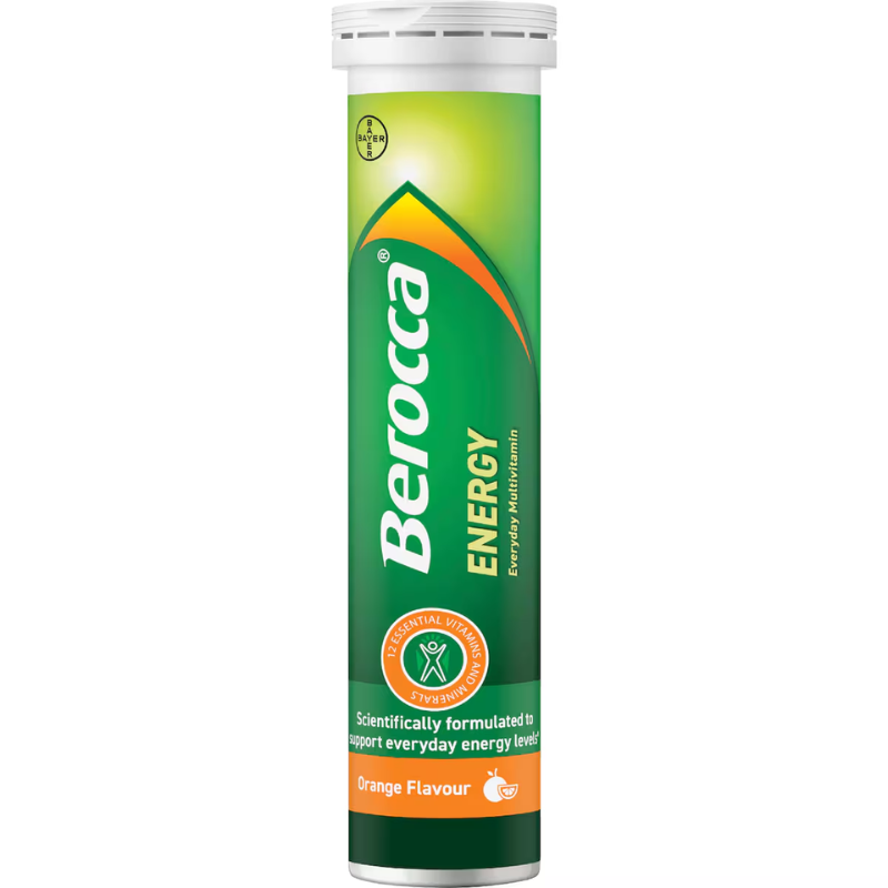 Bayer Berocca Orange New Formula 45 Effervescent Tablets multivitamin supplement with orange flavour