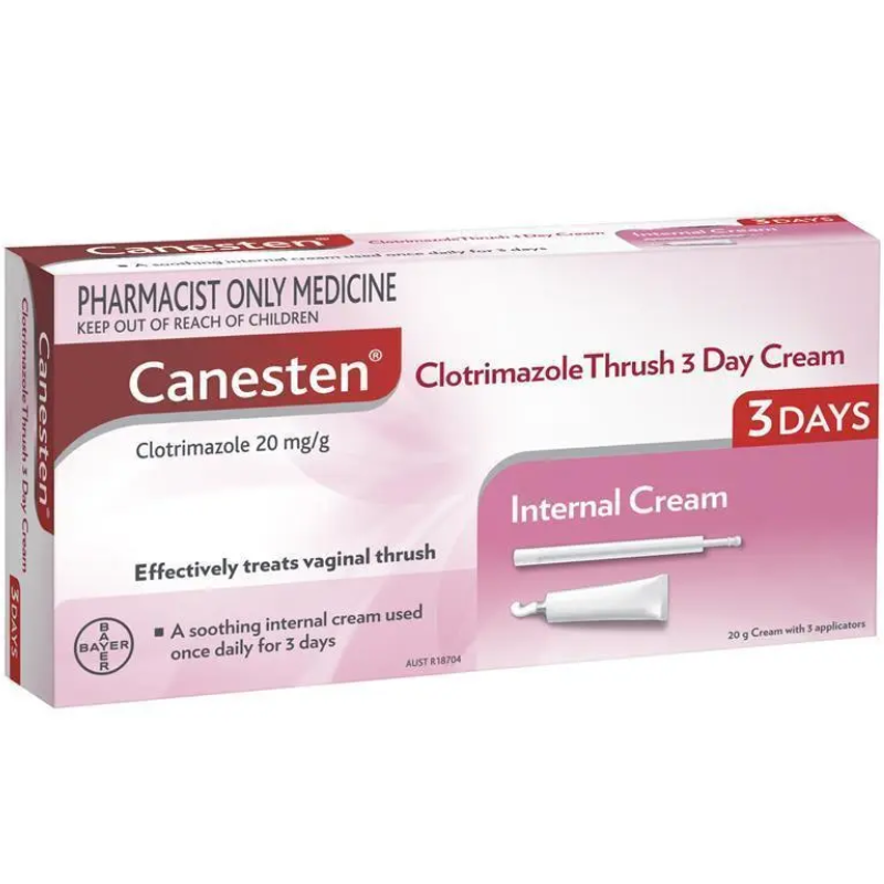 Bayer Canesten Clotrimazole Thrush 3 Day Cream 20g antifungal vaginal cream with clotrimazole 2 percent