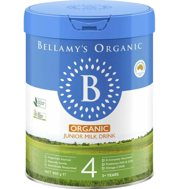 Bellamy's Organic Junior Milk Drink Step 4 New 800g certified organic milk drink for children aged 3 years and older