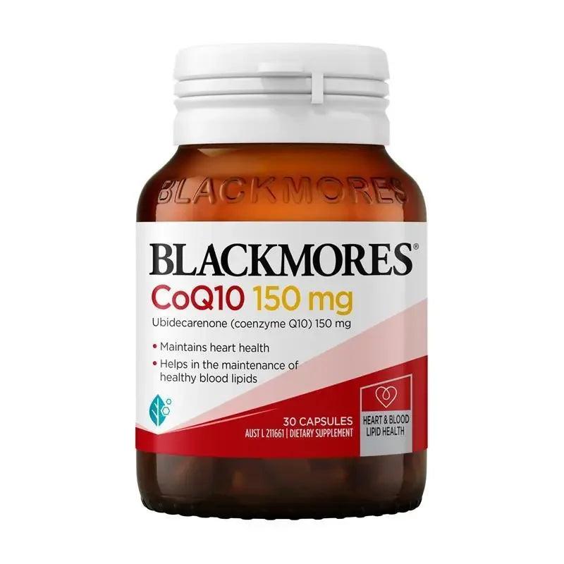 Blackmores CoQ10 150mg capsules for heart and blood lipid health, 30-count dietary supplement