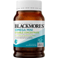 Blackmores Omega Mini Double Concentrate Fish Oil 400 Mini Capsules high strength omega-3 fish oil dietary supplement with EPA and DHA