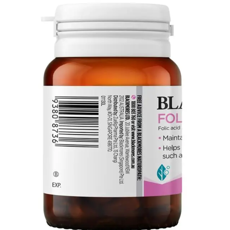 Blackmores Folate 500mcg 90 Tablets dietary supplement containing folic acid in a convenient tablet format