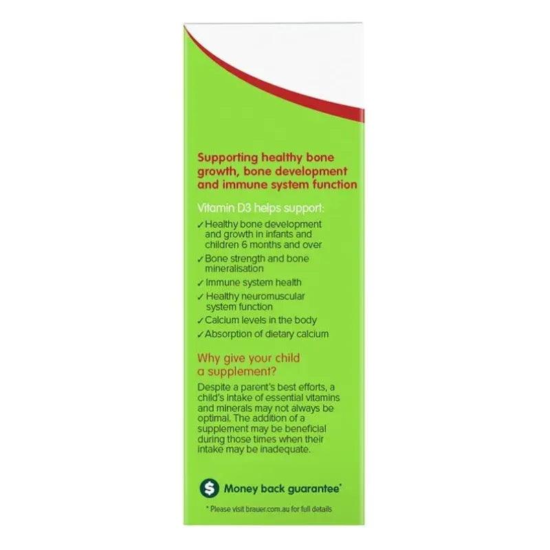 Brauer Baby & Kids Liquid Vitamin D 400IU 10ml Australian Dietary Supplement Genuine Australian Product