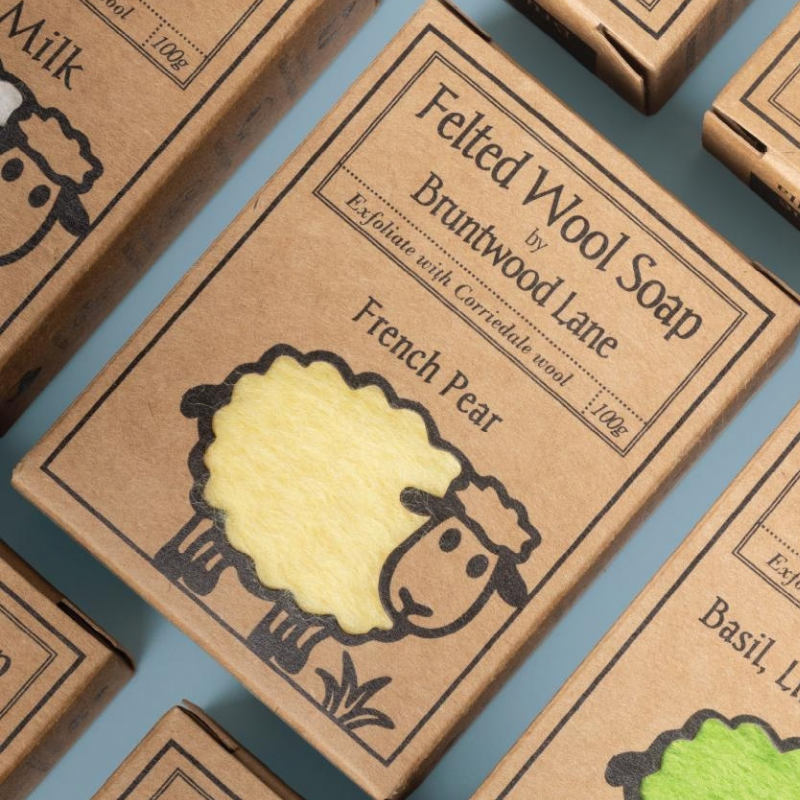 Bruntwood Lane FeltedWool Soap French Pear 100g