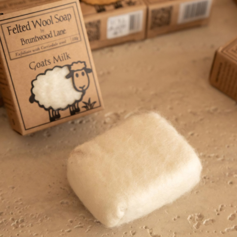 Bruntwood Lane Felted WoolSoap Goats Milk 100g