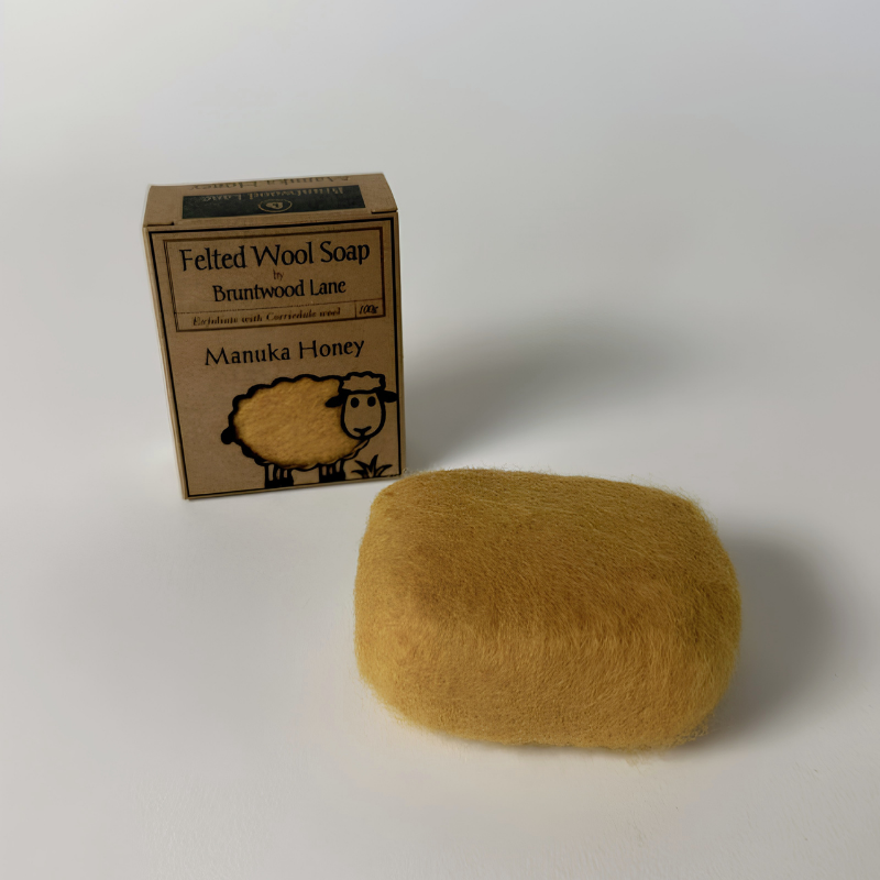 Bruntwood Lane Felted WoolSoap Manuka Honey 100g