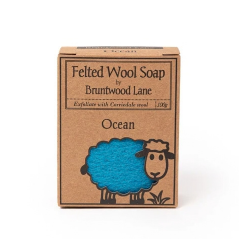 Bruntwood Lane Felted Wool Soap Ocean 100g
