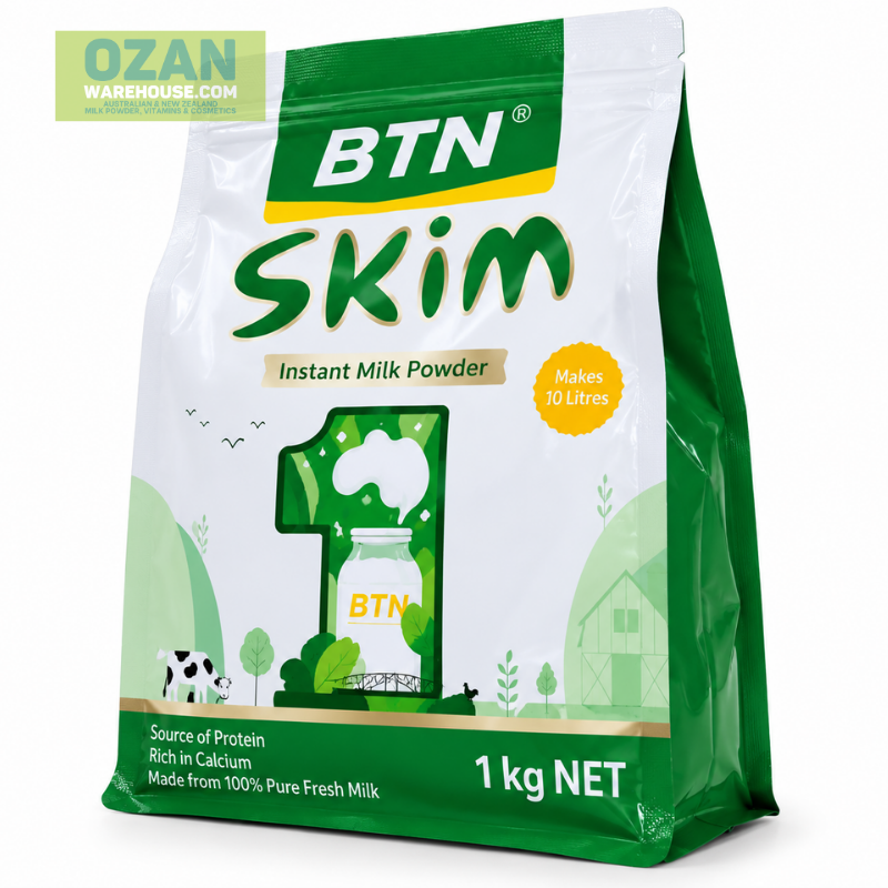 BTNature Skim Milk Powder 1kg rich in protein and calcium for healthy lifestyle