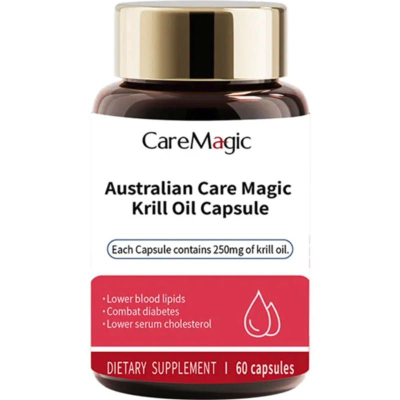 CareMagic Australian Care Magic Krill Oil Capsules 60 Capsules omega-3 marine oil dietary supplement in soft capsule form