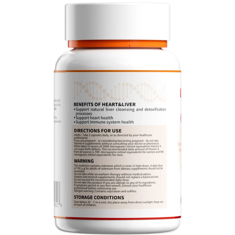 CareVoice Heart & Liver Capsules 60 Capsules dietary supplement bottle for daily nutritional support
