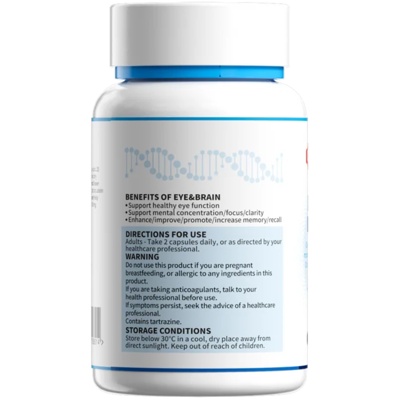 CareVoice Eye & Brain Capsules 60 Capsules dietary supplement bottle for daily eye and brain nutritional support