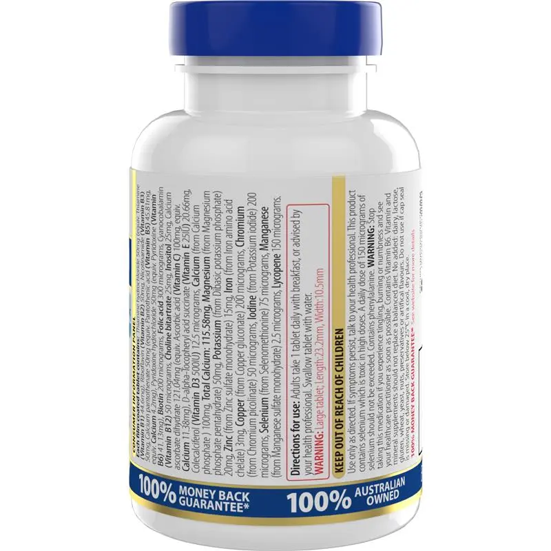 Caruso's Men's Super Multi 60 Tablets daily multivitamin and mineral dietary supplement for adult men
