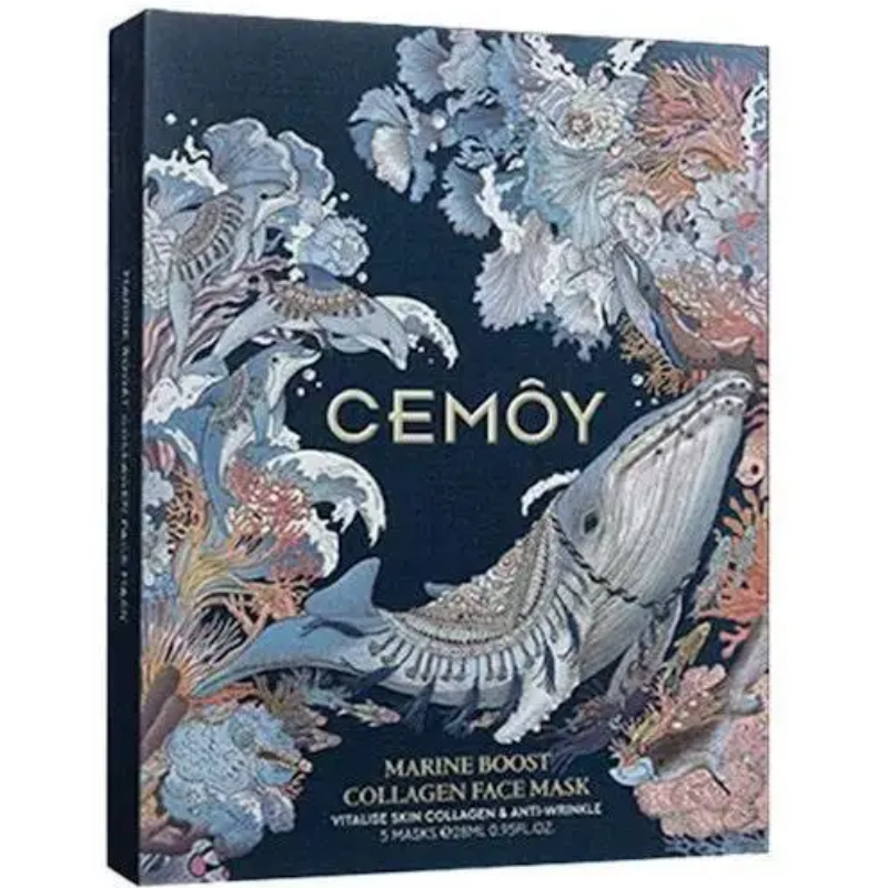 CEMOY Marine Boost Face Mask 5 Sheets hydrating facial sheet mask with marine-inspired essence