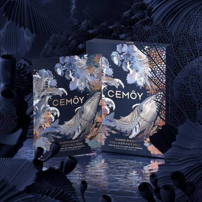 CEMOY Marine Boost Face Mask 5 Sheets hydrating facial sheet mask with marine-inspired essence