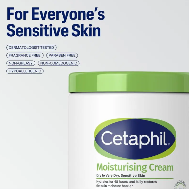 Cetaphil Moisturising Cream 550g rich moisturising cream for dry to very dry sensitive skin suitable for face and body