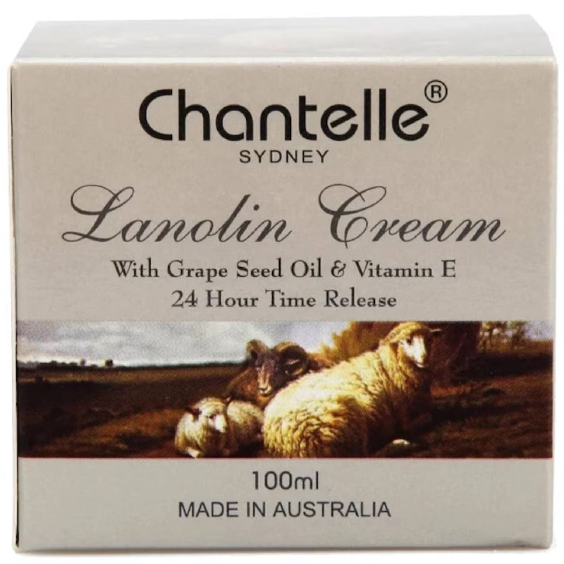 Chantelle Lanolin Cream with Grape Seed and Vitamin E Australian moisturising skincare cream for daily use