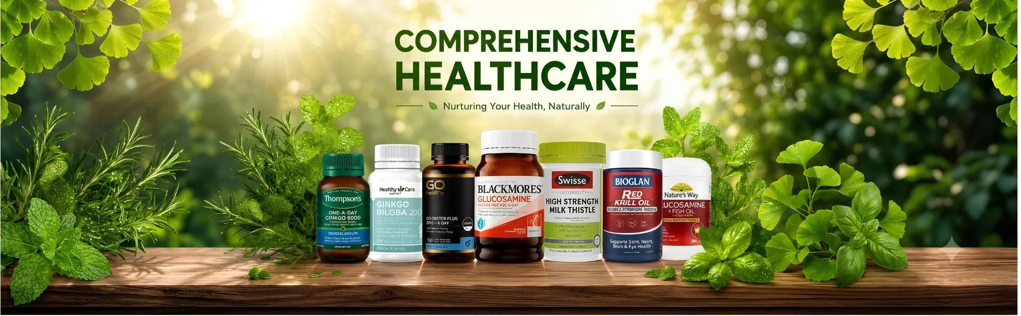 Comprehensive healthcare vitamins and natural supplements for everyday wellness