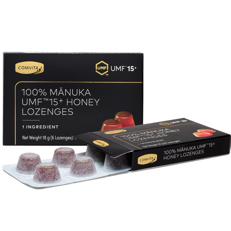Comvita 100% Manuka UMF 15+ Honey Lozenges 6 Lozenges made with authentic UMF certified New Zealand Manuka honey