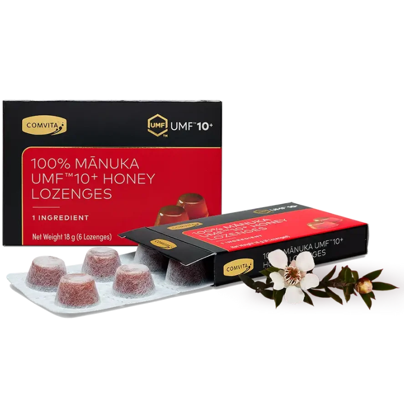Comvita 100% Manuka UMF 10+ Honey Lozenges 6 Lozenges made with authentic UMF certified New Zealand Manuka honey