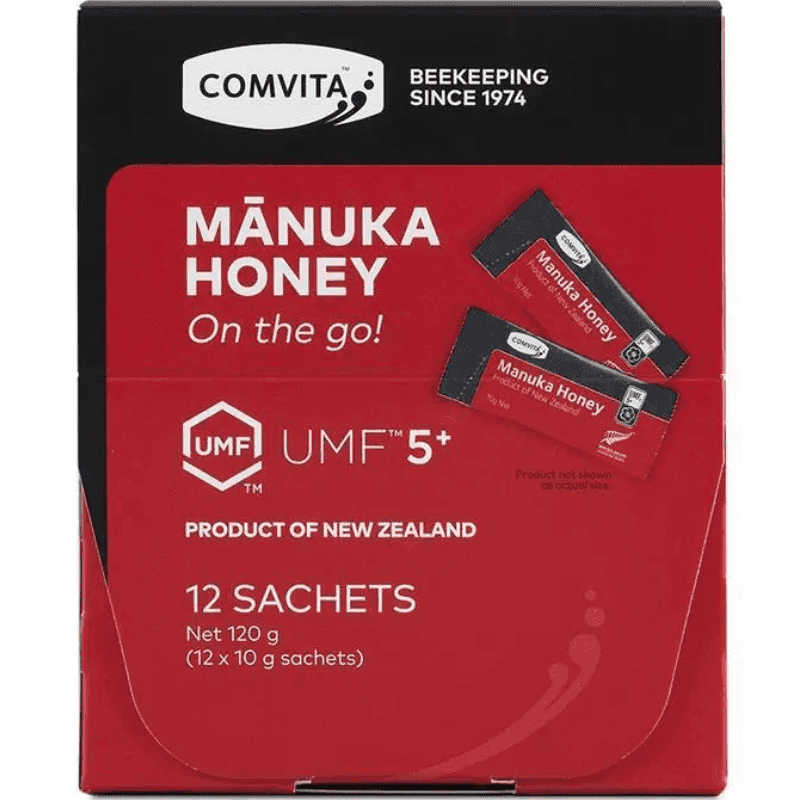 Comvita Manuka Honey On The Go UMF 5+ 12 sachets authentic New Zealand UMF certified Manuka honey single serve sachets