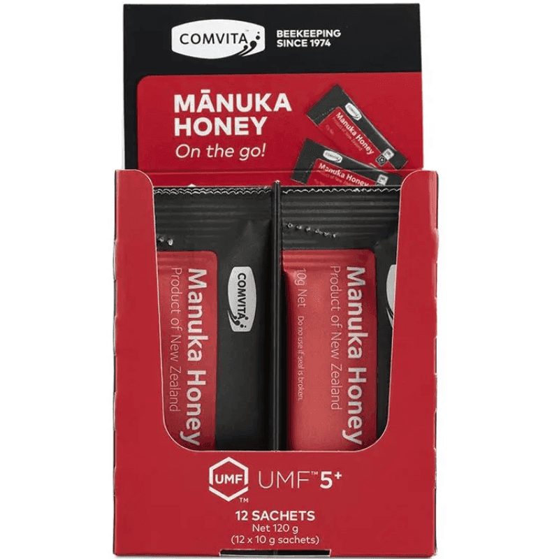 Comvita Manuka Honey On The Go UMF 5+ 12 sachets authentic New Zealand UMF certified Manuka honey single serve sachets