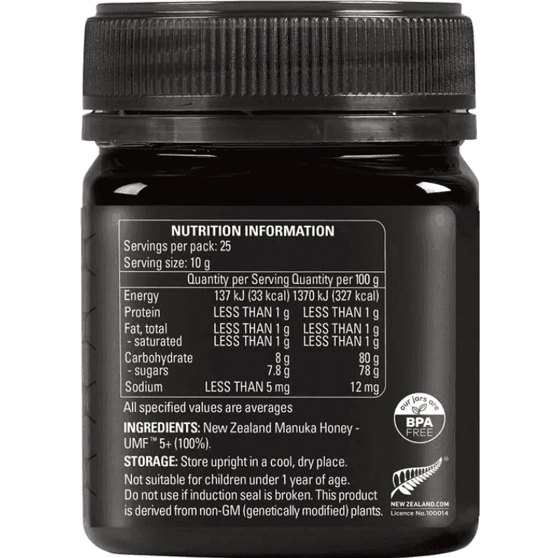 Comvita UMF 5+ Manuka Honey 250g premium authentic New Zealand UMF certified Manuka honey in a 250g jar