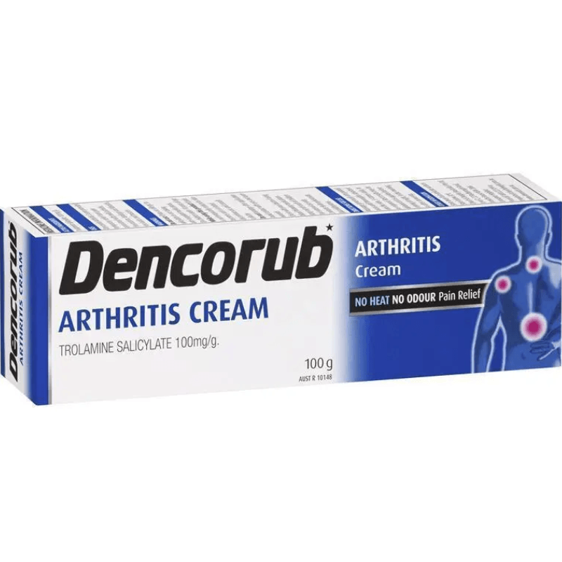 Dencorub Arthritis Cream 100g fast absorbing non greasy muscle and joint massage cream in a 100g tube