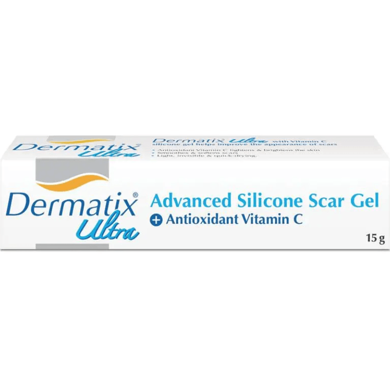 Dermatix Ultra Silicone Gel 15g advanced silicone scar care gel in a convenient 15g tube
