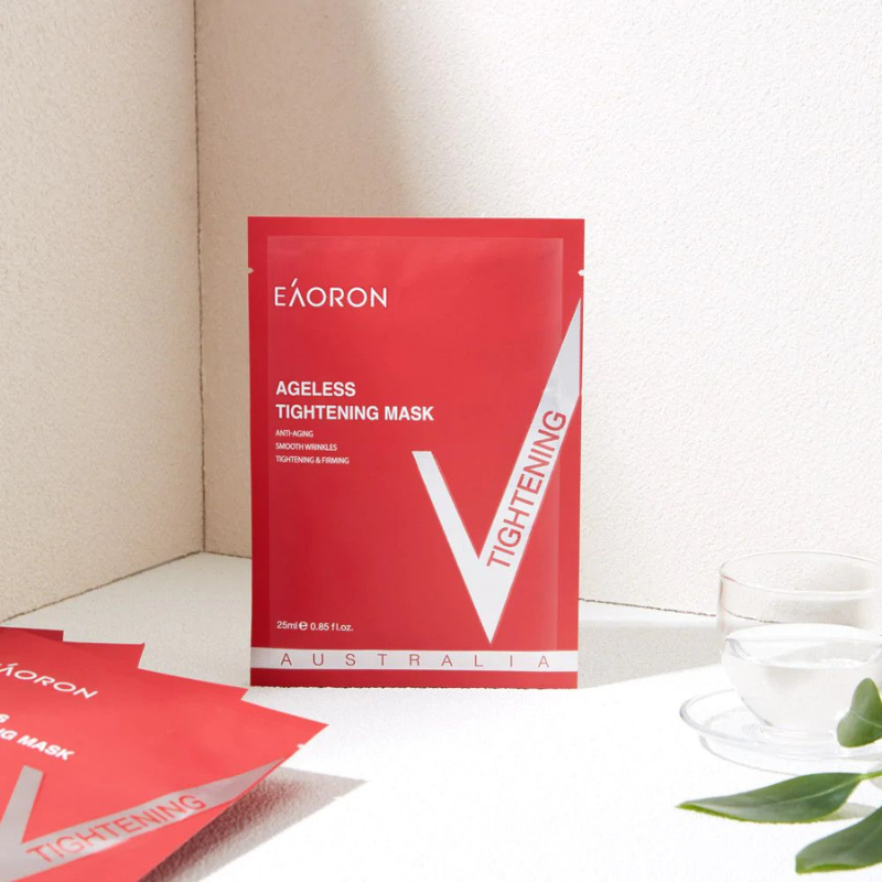 Eaoron Ageless Tightening Mask 5 x 25ml firming and hydrating anti-ageing sheet masks for smoother tighter and healthier looking skin