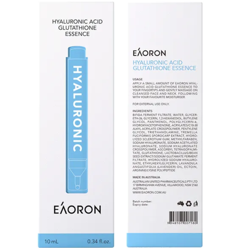 Eaoron Hyaluronic Acid Glutathione Essence 10ml hydrating and brightening facial serum for radiant healthy looking skin