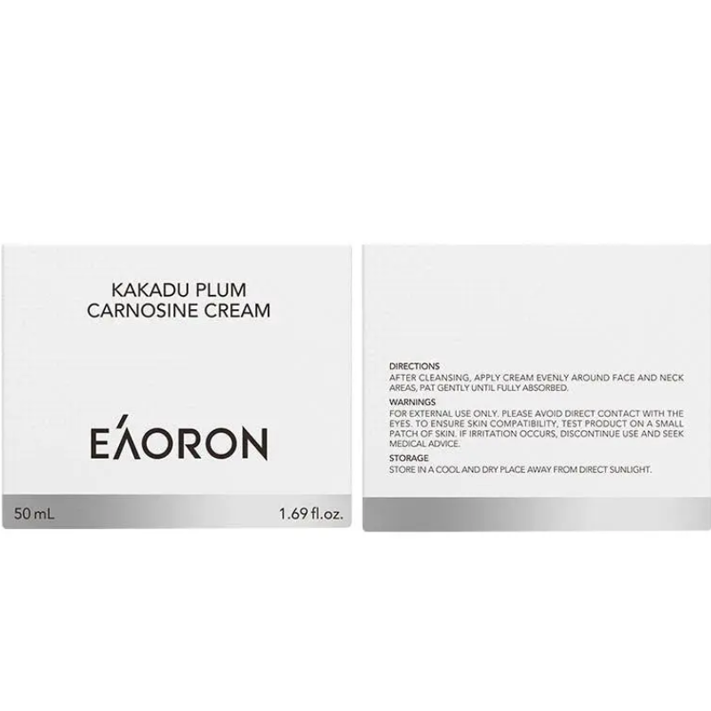 Eaoron Kakadu Plum Carnosine Cream 50g brightening and hydrating facial moisturiser with Kakadu Plum and Carnosine for firmer radiant skin