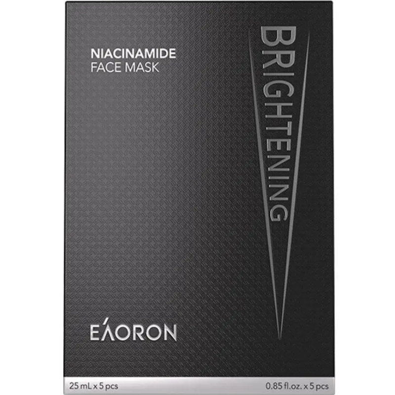 Eaoron Niacinamide Face Mask 25ml x 5 Pack brightening and hydrating sheet masks with niacinamide for smooth radiant healthy looking skin