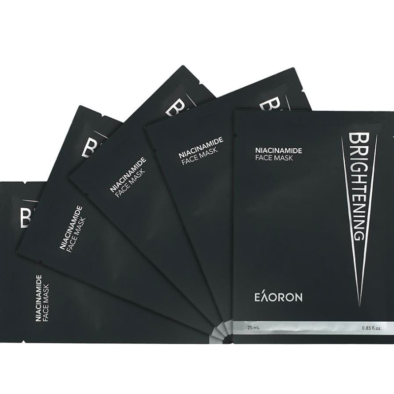 Eaoron Niacinamide Face Mask 25ml x 5 Pack brightening and hydrating sheet masks with niacinamide for smooth radiant healthy looking skin