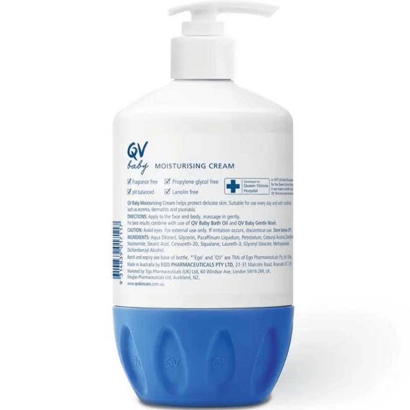 Ego QV Baby Moisturising Cream 500g rich fragrance free daily moisturiser for babies with dry and sensitive skin