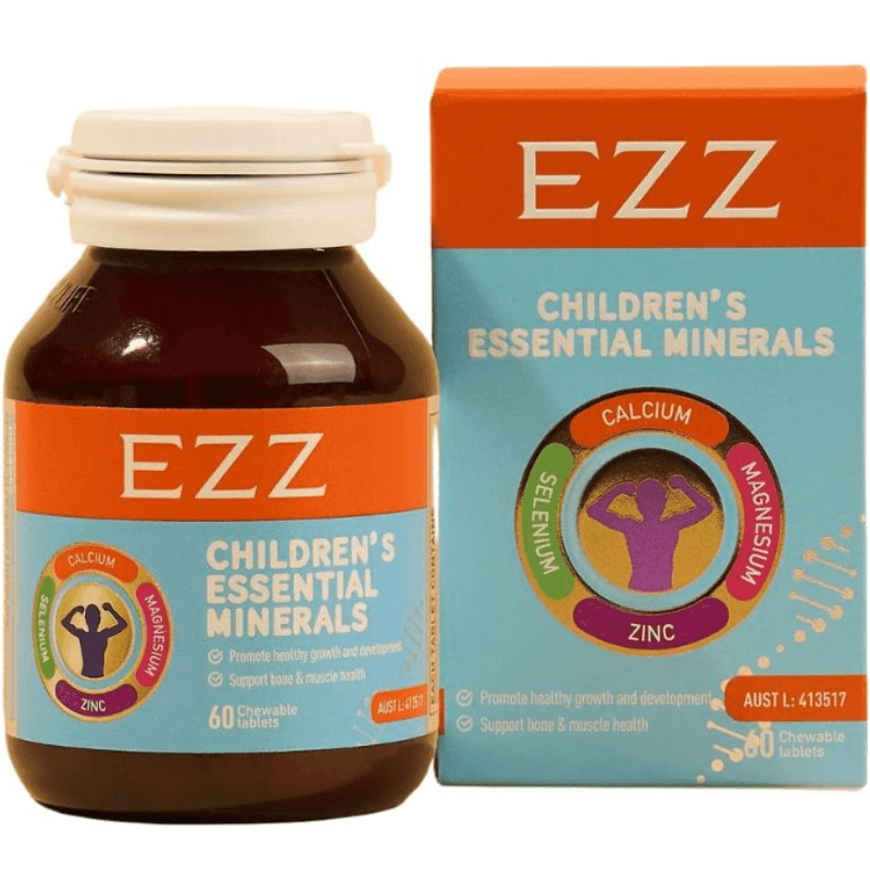 EZZ Children's Essential Minerals 60 chewable tablets daily mineral supplement for healthy growth and development in children