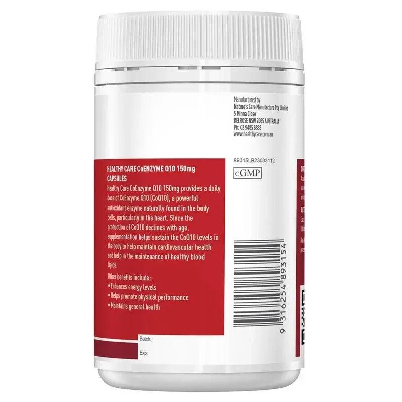Healthy Care CoQ10 150mg 100 Capsules Australian Dietary Supplement Genuine Australian Product