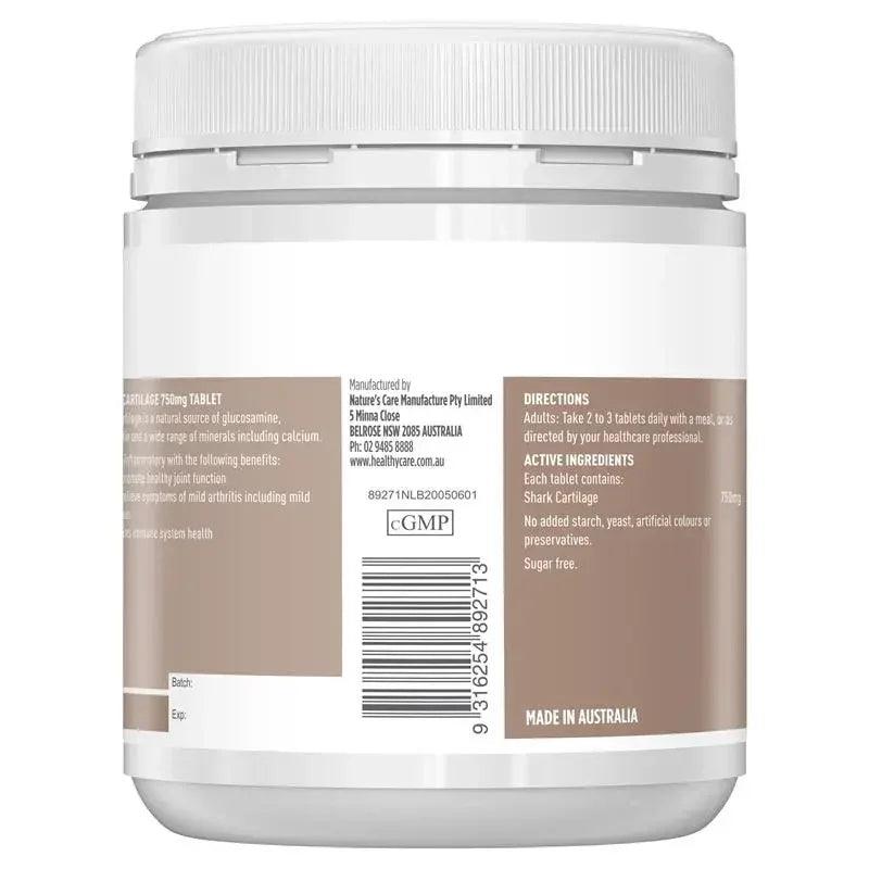 Healthy Care Shark Cartilage 200 Tablets Australian Dietary Supplement Genuine Australian Product