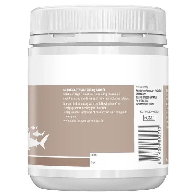 Healthy Care Shark Cartilage 200 Tablets Australian Dietary Supplement Genuine Australian Product